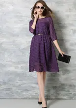 ElaCentelha Brand Women Dress Casual High Quality Solid O Neck A Line Knee Length With Sashes Dress New Women's Dresses