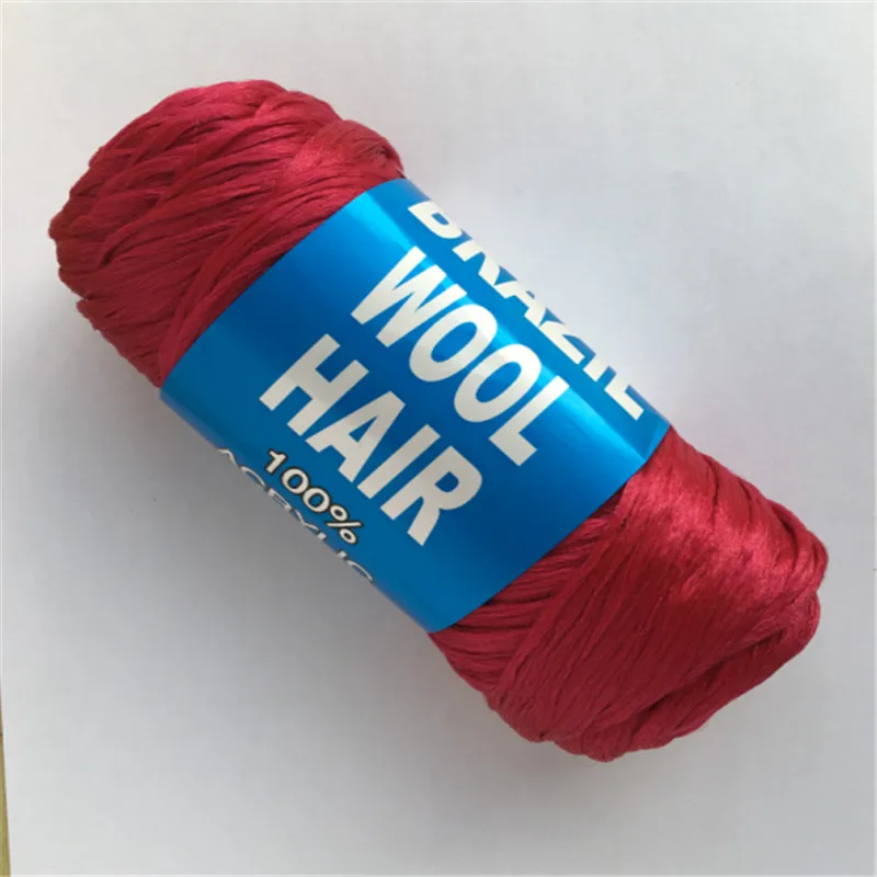 70 г/рулон 3 рулона/лот африканский парик шерстяная пряжа полиэстер для плетения и ручного вязания волос - Цвет: red
