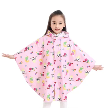 

Animals Cartoon Print Children Raincoat Waterproof Butterfly Style Cute Poncho Cloak for kids