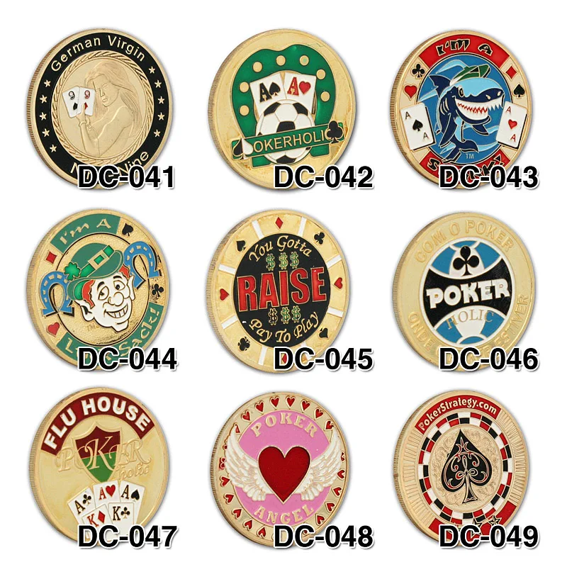 

Metal Coin Poker Cards Guard Protector Texas Hold'Em Poker Chips For Gambling and Entertainment With Plastic Cover I'm a Shark
