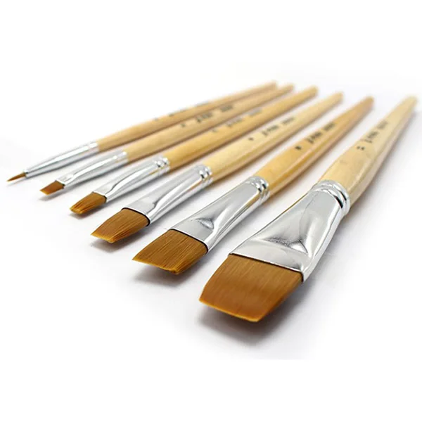 

5 pcs Wooden Short rod Nylon Hair Brushes Watercolor Paint Brush set Oil Painting Brush for Professional Art Students Supplies