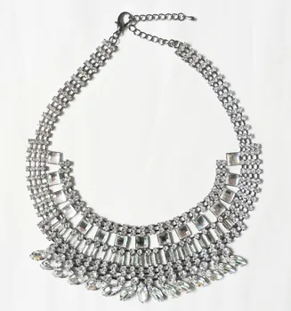 

High-quality hand-set rhinestones crystal necklace statement jewelry N2162