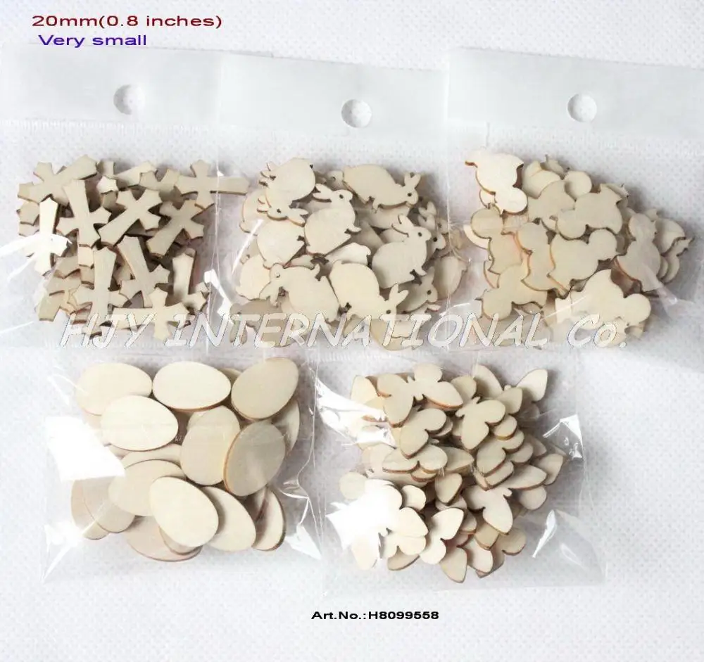 

(100pcs/set) 20mm Blank Natural Favor Wood Easter Very Small Mix Chick Cross Butterfly Egg Robbit 0.78"-H8099558