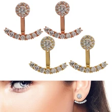 Модные женские ювелирные изделия, шикарные циркониевые серьги-джекеты высокого качества, цвета золота