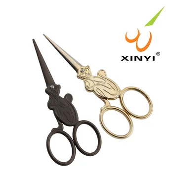 

Monkey Type Scissorstitanium-plated Retro Scissors Embroidered Hand-cut Mini Scissors Nose Hair Eyelash Barber Scissors