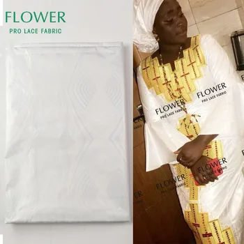 

White Color African Guinea Women And Men Bazin Riche Jacquard Fabric Lady Daily Dress Sewing Beautiful Pattern Basin Lace Fabric