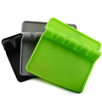 

Food Grade Silicone Spoon Rest Utensil Organizer Creative Fork Knife Mat Spatula Holder Heat Resistant Kitchen Accessories