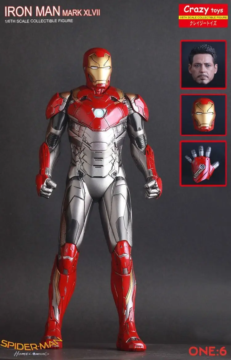 Сумасшедшие игрушки Marvel Железный человек Mark XLVII Mk47 1/6 весы Статуэтка из ПВХ