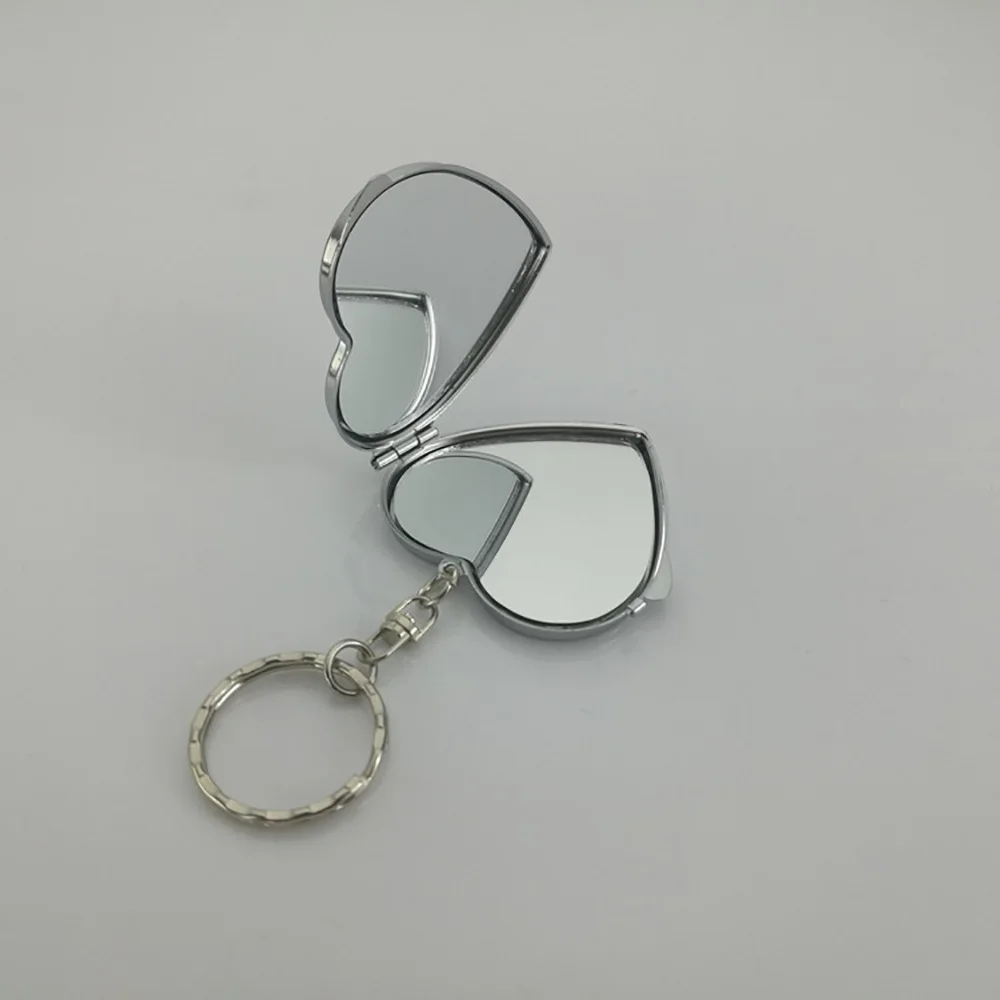 1 шт. портативное зеркало для макияжа однотонный металлический круглый чехол