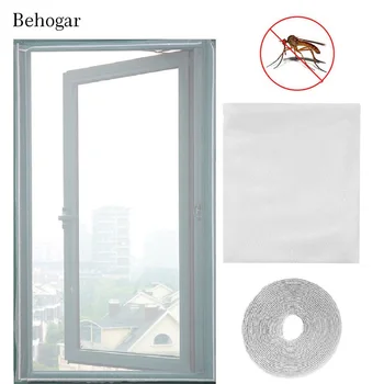 

Behogar DIY Window Screen Net Insect Fly Bug Mosquito Protector Mesh Screen Curtain w/Self-adhesive Hook And Loop Tape 160x134cm
