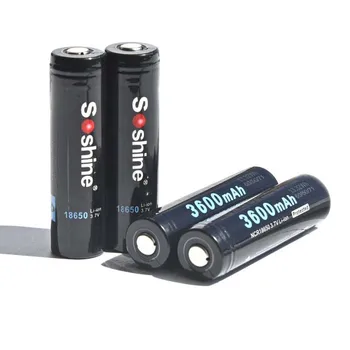 

Soshine 18650P 18650 3.7V 3600mAh Li-ion Rechargeable Battery with Protection (2pcs)