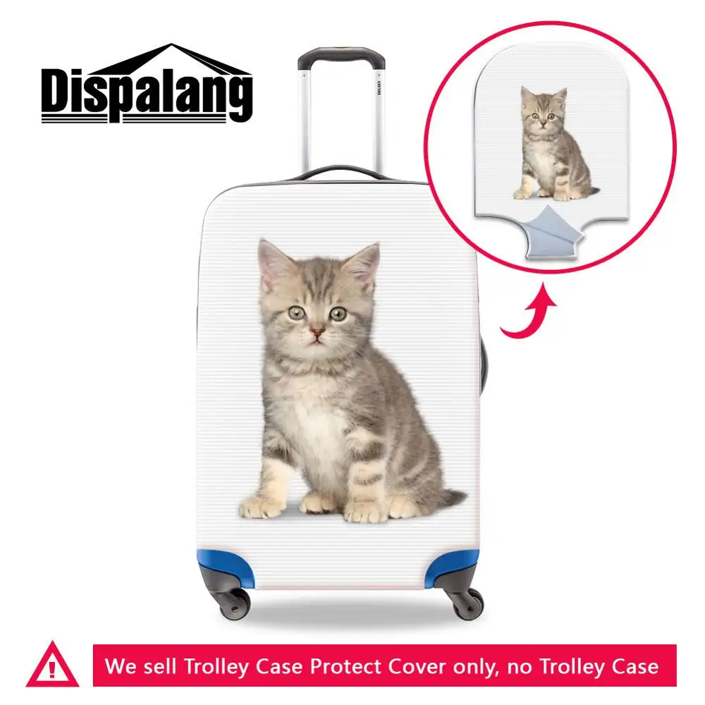 Dislapang Female Thick Case Protective Cover for Tour Custom Printing Animal Cat Wolf Patterns Elastic Trolley Suitcase Covers - Цвет: Многоцветный