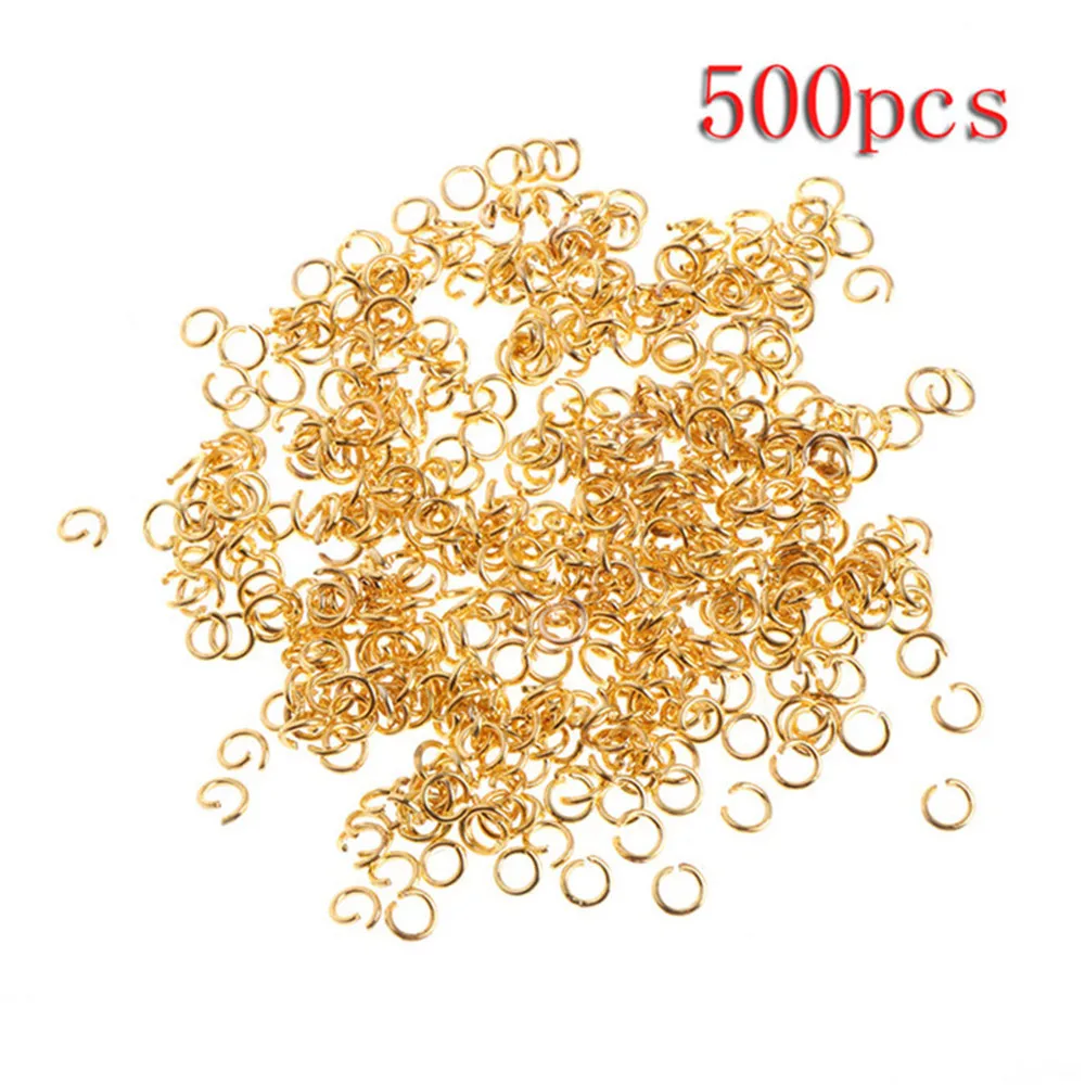 

New 500Pcs/Set 4mm Gold Plated Opening Jump Rings Connectors For for Necklaces/Bracelets Jewelry Making