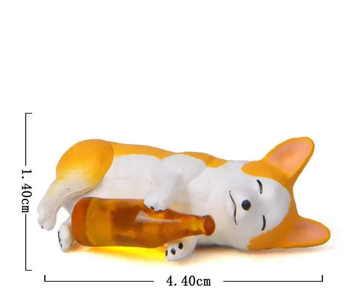 1 Pc Cute Creative wine bottle Corgi Dog Action Figure Toy Cartoon Animal dog Model PVC Ornament Doll Toys gift-3