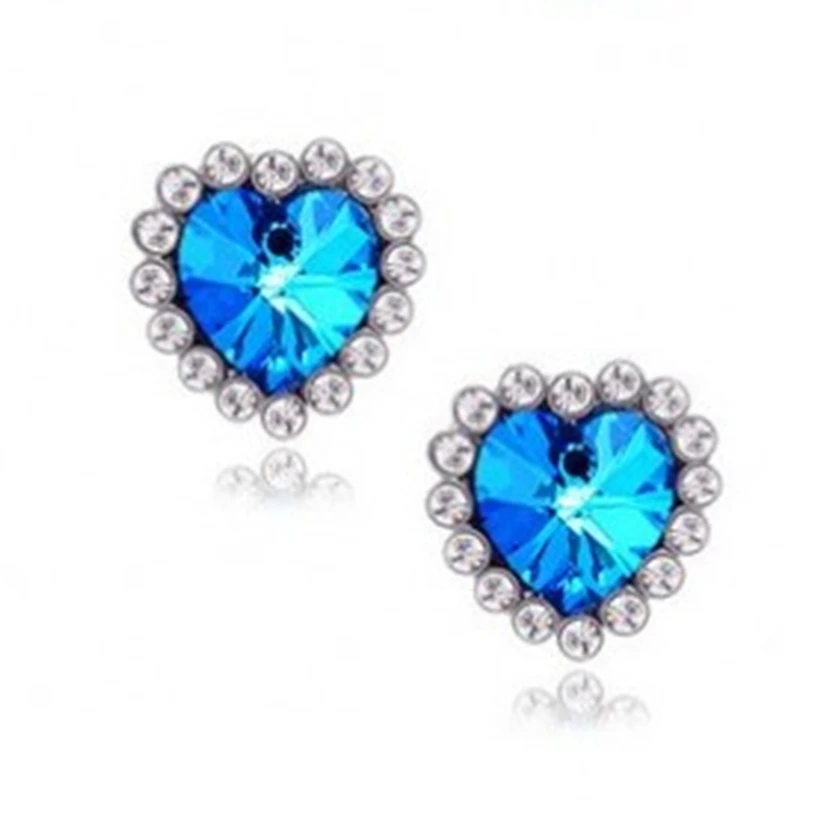 Хит новинка оптовая продажа модные изысканные женские серьги Titanic Sea Heart CZ |