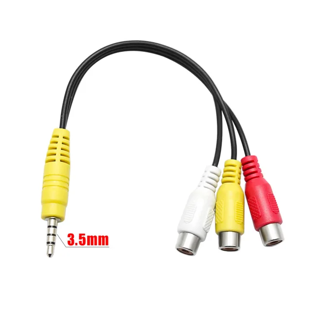 2PCS 3.5mm Male Plug to 3 RCA Female (Red Yellow White) adapter cable