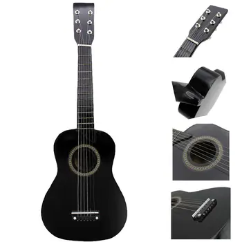 

ABGZ-IRIN Mini 23 Inch Basswood 12 Frets 6 String Acoustic Guitar with Pick and Strings for Kids / Beginners(black)