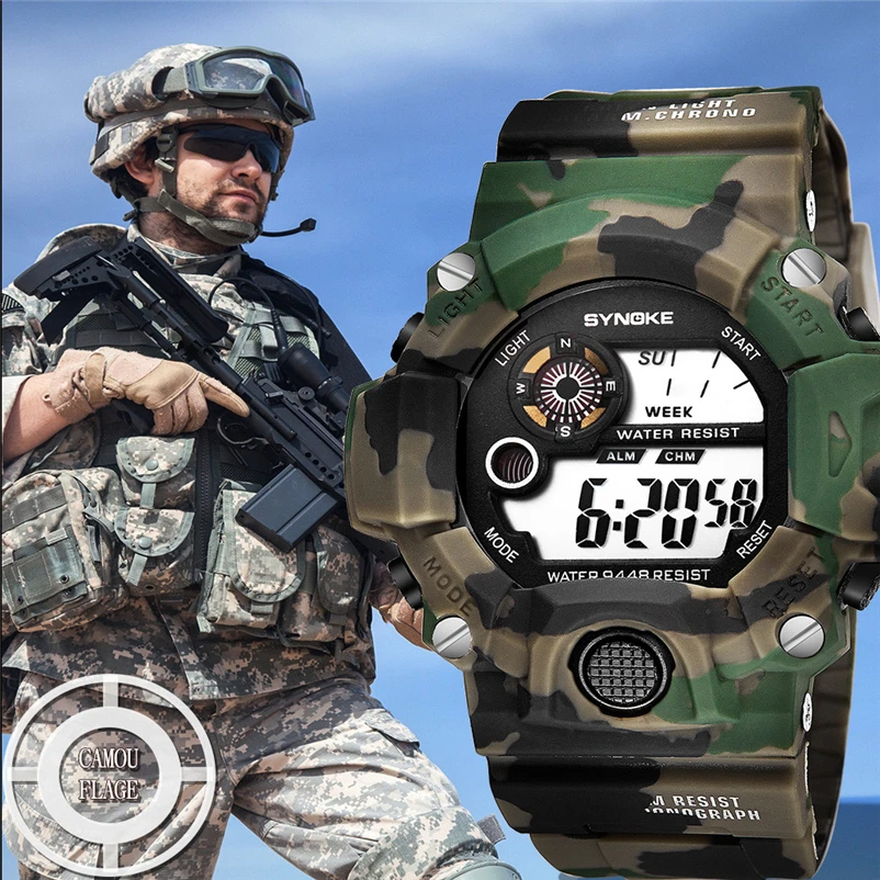 SYNOKE Men's Multi Function Sports Watch LED Digital Dual Movement Wrist Watch Military Dial Waterproof Clock Orologio Uomo #101 SYNOKE Men's Multi Function Sports Watch LED Digital Dual Movement Wrist Watch Military Dial Waterproof Clock Orologio Uomo #101