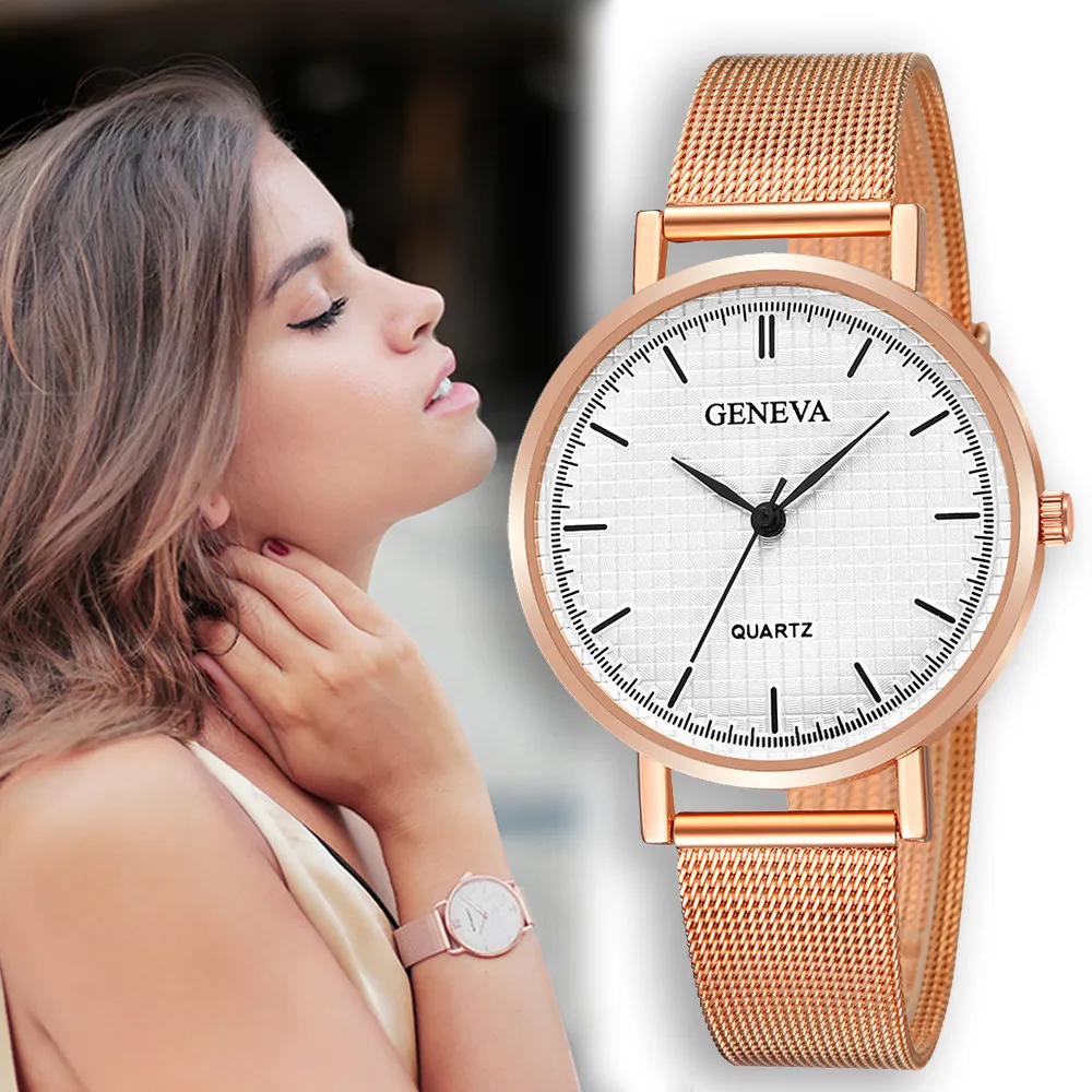 Fashion Geneva Ladies Women Girl Stainless Steel Quartz Wrist Watch Fashion Geneva Ladies Women Girl Stainless Steel Quartz Wrist Watch
