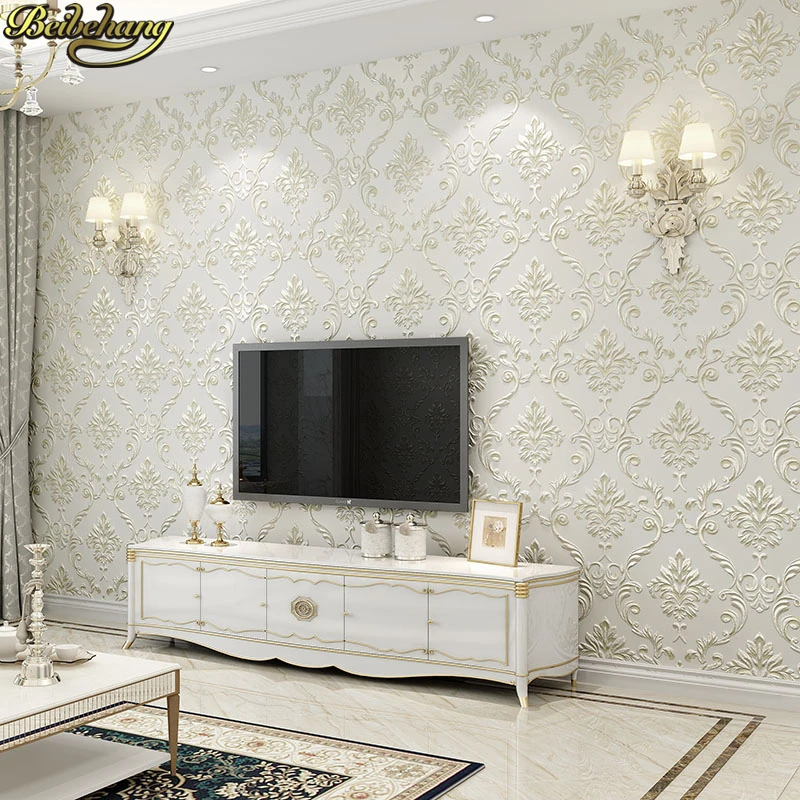 Beibehang 53x300 см европейские Дамасские цветочные обои для стен 3 d текстурированное