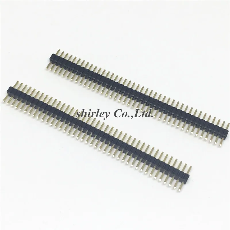 

Free shiiping 20pcs/lot 1.27mm 40 Pin 1*40pin header male pitch Male Single Row Pin Header Strip 1X40P