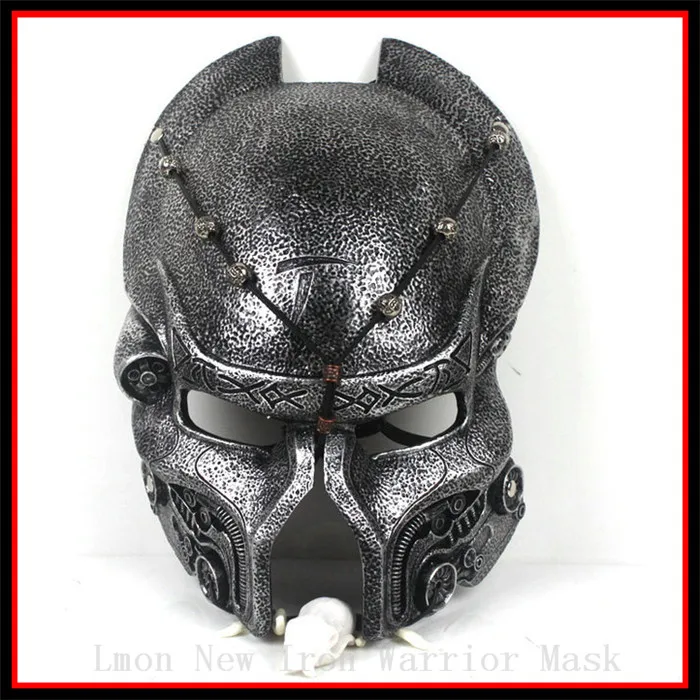 

New Version Silver Iron Man Style AVP Costume Masks Supper Replica Alien Vs Predator Mask Warrior Movie Prop AVPR Soldier Mask