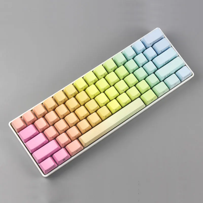 

Rainbow 60 OEM side printed thick pbt 61 keys for GH60 Poker DZ60 mx switch ANSI 60% mechanical keyboard