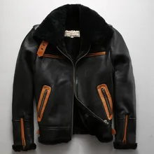 Axirex-fly B3 летная куртка, мужское пальто из натурального меха, зимняя куртка из натуральной кожи, Мужская черная кожаная куртка-бомбер