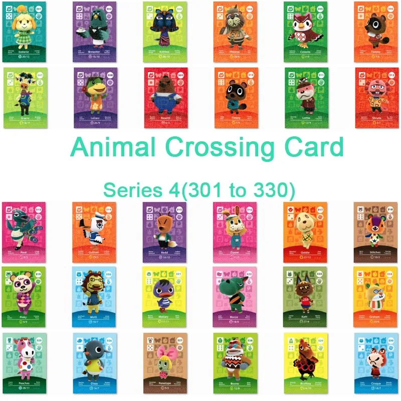 Animal Crossing Card Amiibo Card Work для NS Games Series 4(от 301 до 330
