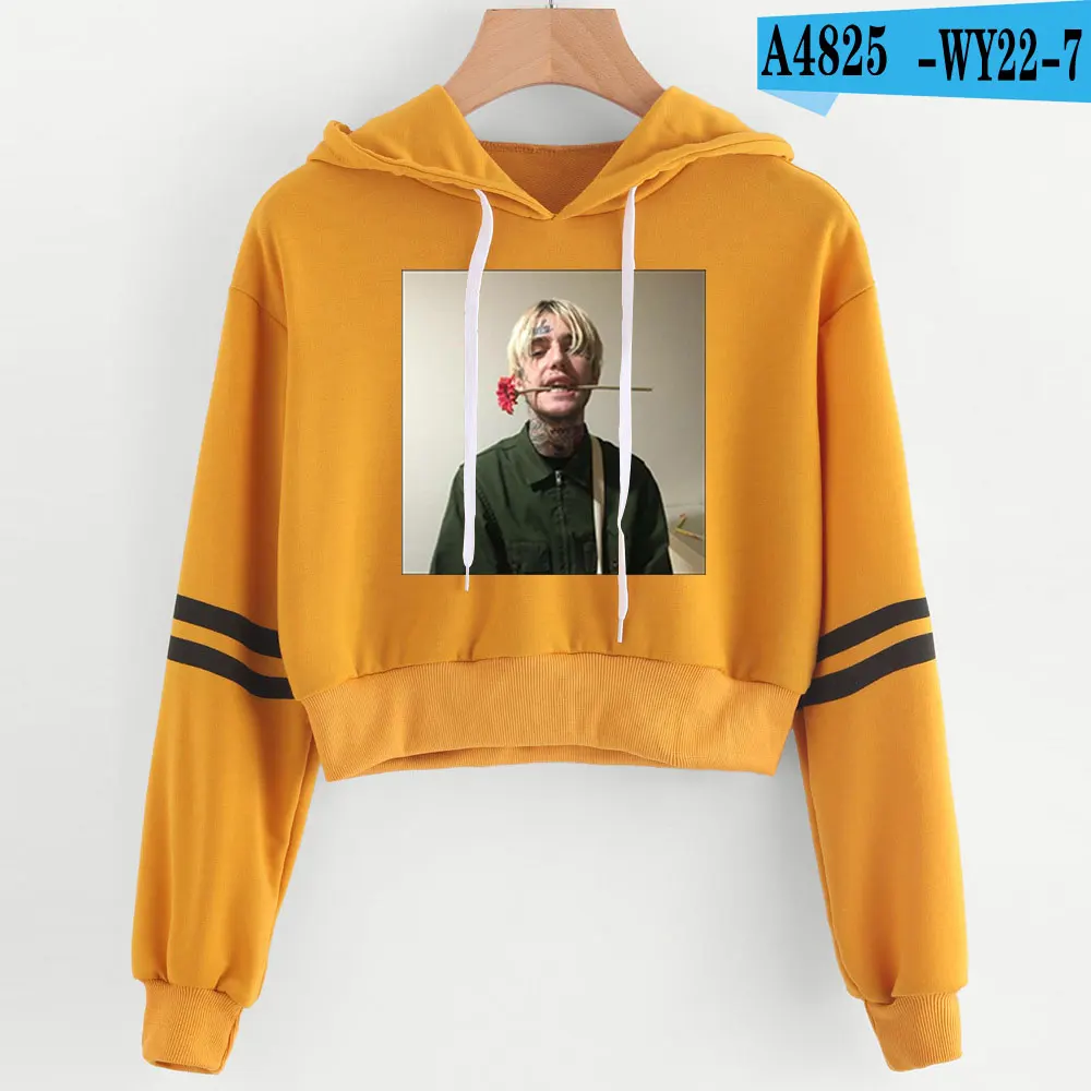 Lil Peep толстовки Kpop Модный укороченный топ с принтом корейский стиль женские толстовки Толстовка летняя розовая с капюшоном Harajuku Kawaii хип-хоп - Цвет: Хаки