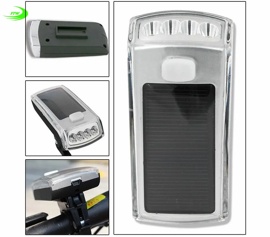 Top bicycle light Bike 4 LED Solar Powered USB 2.0 Rechargeable Front Light Headlight High Quality cycling led flashlight F1092 5 Top bicycle light Bike 4 LED Solar Powered USB 2.0 Rechargeable Front Light Headlight High Quality cycling led flashlight F1092 5