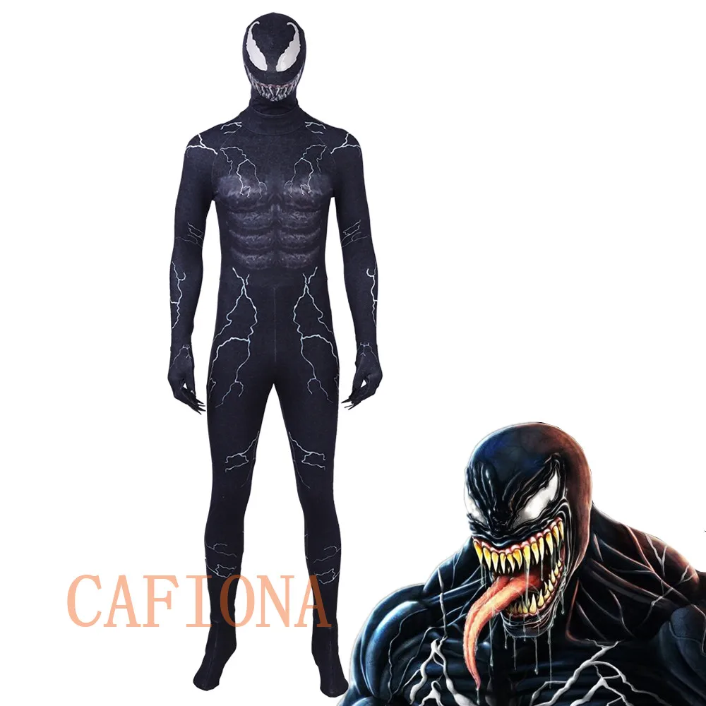 

Spiderman Venom Cosplay costume mask jumpsuit Black Edward Brock Dark Superhero Helmet Halloween Party Props DropShipping