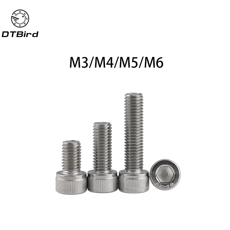 

M3/M4/M5/M6 DIN912 304 Stainless Steel Hexagon Socket Head Cap Screws Inner Hex Socket Bicycle Bolt Metric Thread