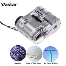60X Loupe de poche Mini Poche Microscope Loupe Détecteur De Devises Bijoutier Loupe Avec LUMIÈRE LED