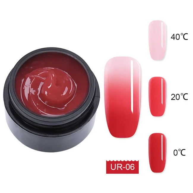 Thermal 6 Ur Sugar, 15 мл, термо-полигелевый удлиняющий гель, розовый, прозрачный, Кристальный, для создания УФ-гелей, для ногтей, акриловый, быстростроительный Гель-лак, впитывающий - Цвет: Thermal 6