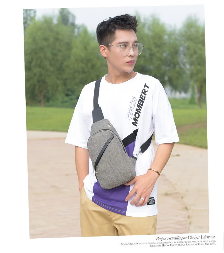 Новая мужская сумка через плечо usb зарядка сумки через плечо мужские нагрудные сумки с отверстием для наушников Противоугонная Сумка-тоут для путешествий для подростков