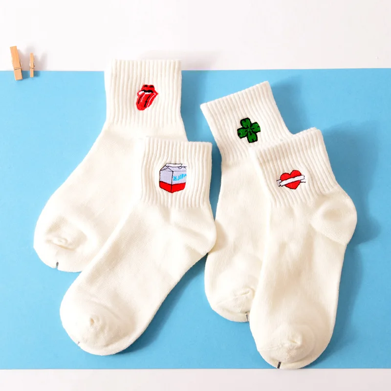 35 40 унисекс хлопок носки Harajuku для женщин мужчин Ulzzang Calcetines черный белый японский