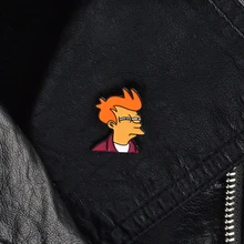 Мультяшные булавки и броши Futurama Philip J Fry булавки броши кожаные куртки воротник и сумка рюкзак аксессуары подарок для детей