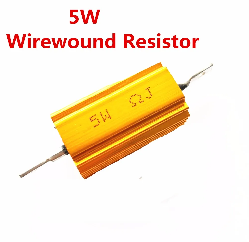 

2Pcs full value 5W 0.01 -100K ohm 0.47R 0.5R 0.56R 0.68R 1R 1.5R 2R Wirewound Aluminum Power Metal Shell Case Resista 5%