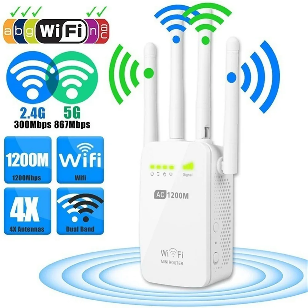 Wavlink WIFI Router 300/1200Mbps Dual-Band 2.4G/5G 4Antenna Extender Wireless WiFi Repeater Client Access Point Network Connect Wavlink WIFI Router 300/1200Mbps Dual-Band 2.4G/5G 4Antenna Extender Wireless WiFi Repeater Client Access Point Network Connect