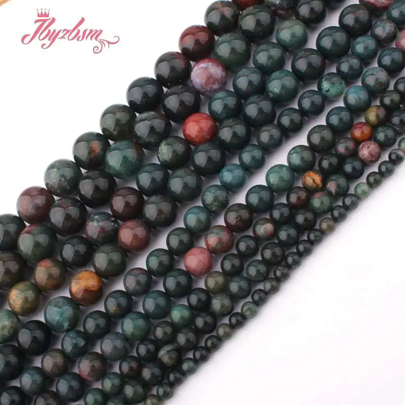 

4,6,8,10,12mm Round Ball Bloodstone Heliotrope Natural Stone Beads For DIY Necklace Bracelets Jewelry Making 15" Free Shipping