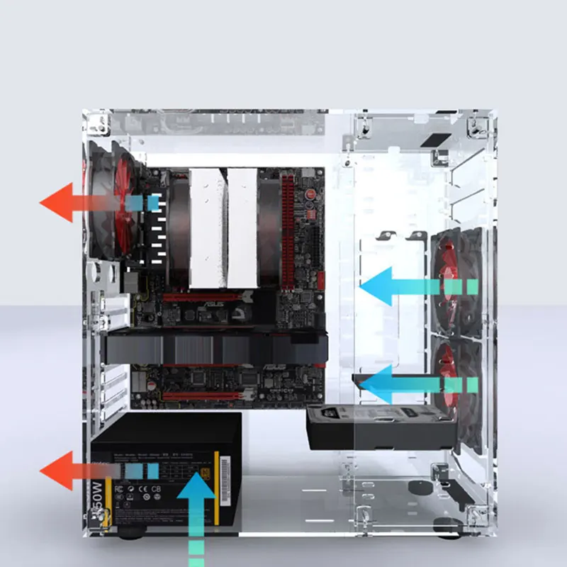 Acrylic Transparent Vertical Micro ATX Computer Case Tower - Plexiglass with USB 3.0 and Audio Ports, DIY Assembly image 5