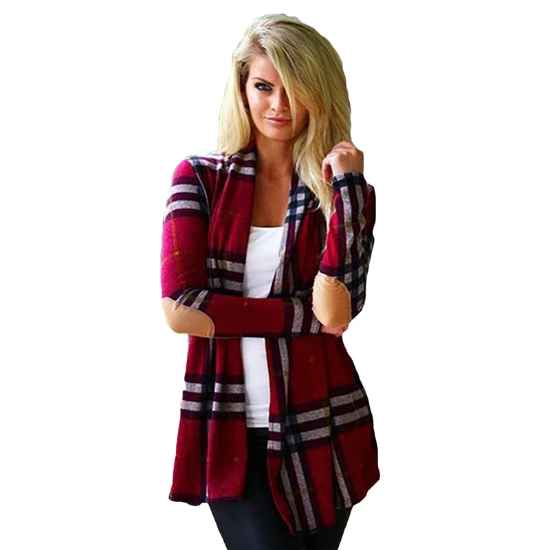 

Long Sleeve Plaid Cardigans Women Stylish Irregular Thin Autumn Coats Women Loose Casual Pull Femme Outwear Black