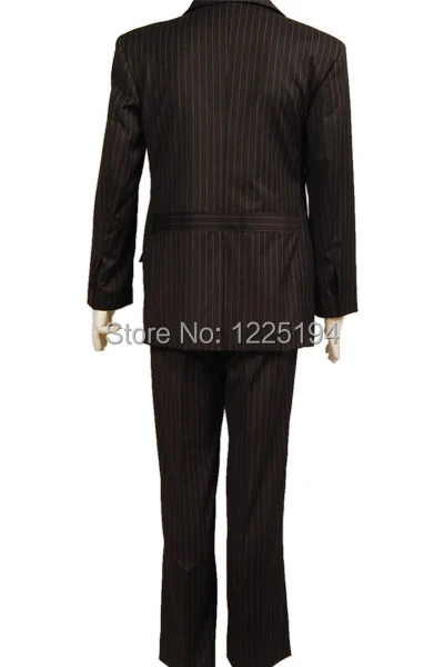 Кто является врачом, который Косплей Костюм Dr коричневый костюм куртка в тонкую полоску костюм Блейзер брюки Хэллоуин Косплей Костюм для взрослых мужчин