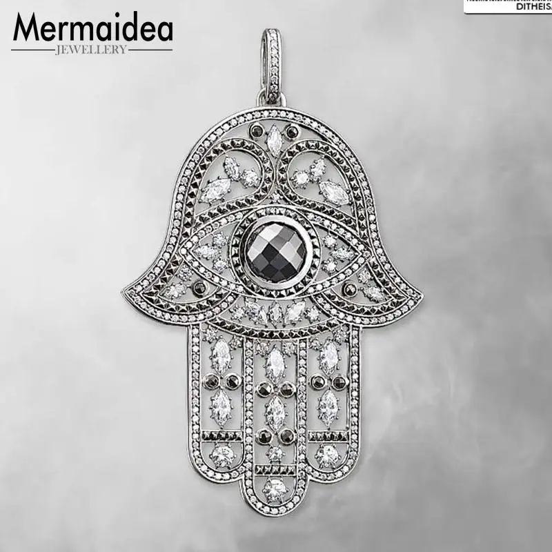 

Anhanger Hand of Fatima Pendant 2019 New Fashion Jewelry 925 Sterling Silver Classic Gift For Women Girls Fit Necklace