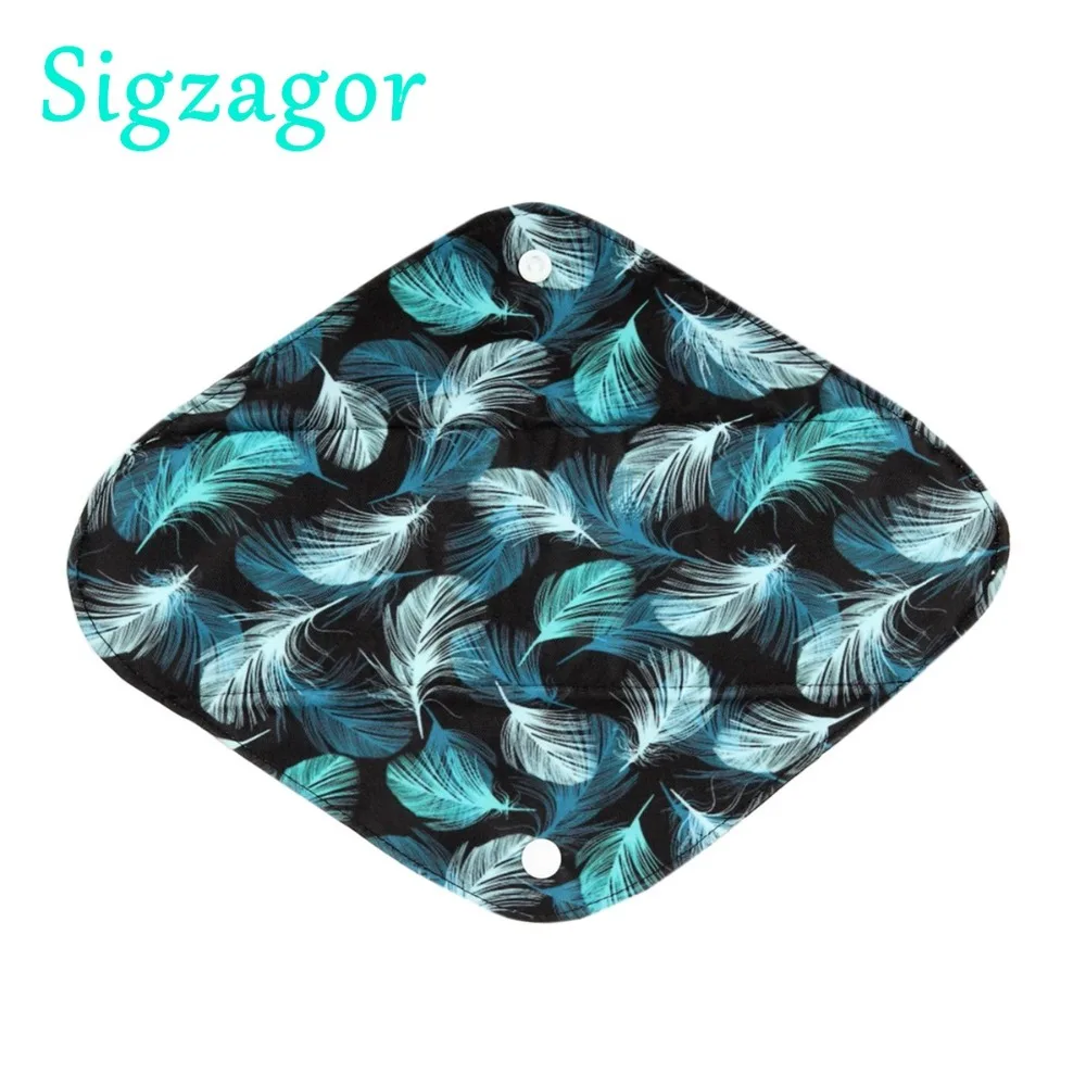

[Sigzagor]30 Large L Heavy Reusable Washable Bamboo CHARCOAL Mama Cloth Pad, Menstrual Sanitary Pad,12"/30cm Heavy Flow,22 Print