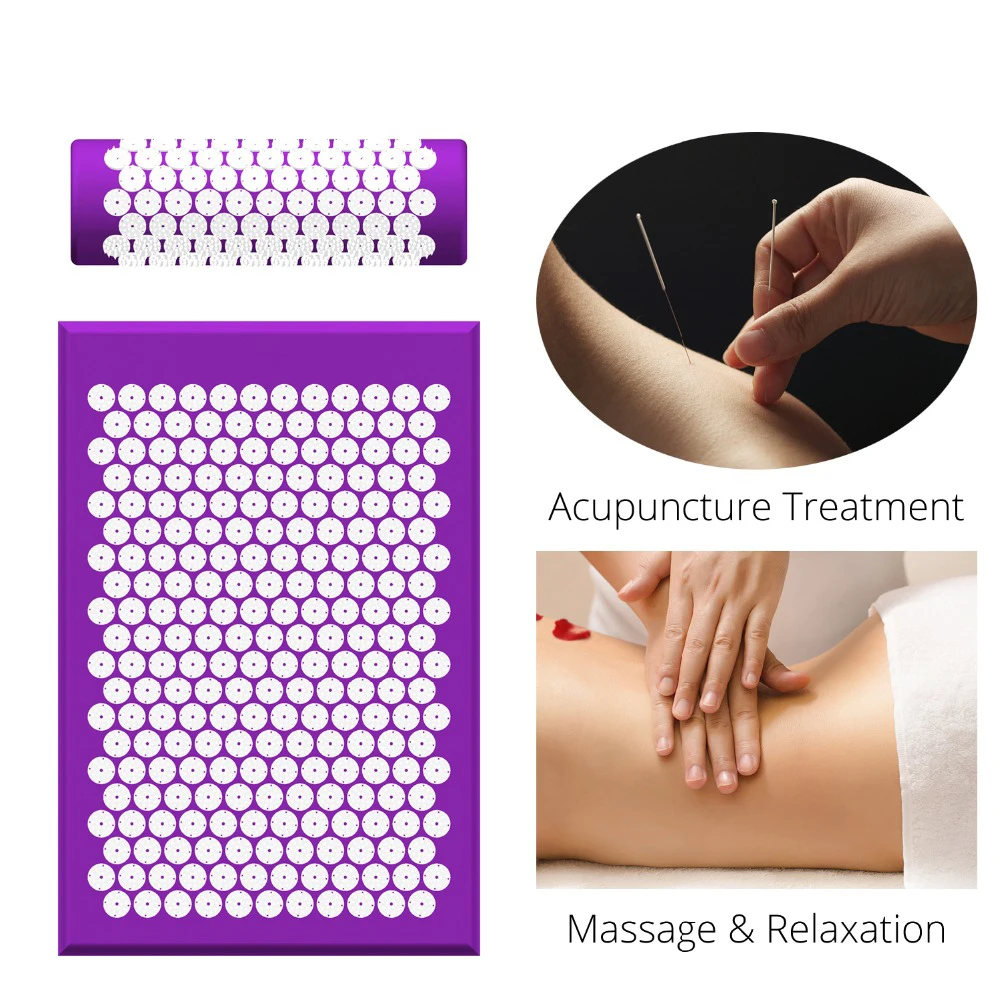 

(68*42cm) Needles Head Massage Mat Neck Massage Pillow Back Foot Relaxation Massager Pad Acupuncture Cushion with bag 2019