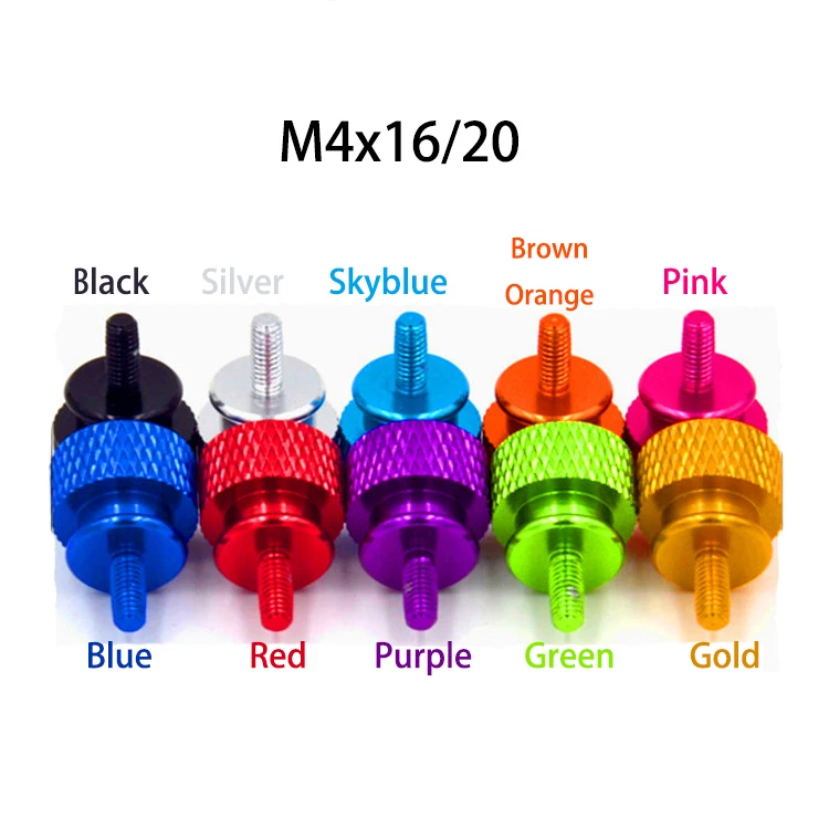 

5Pcs M4*16/20 Aluminum Alloy Computer Case Screw Hand Screw Screw Knurling Screw Thumb Screw Side Plate Screw