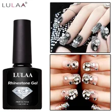 Lulaa бренд 7,5 мл блеск клей стразы УФ-гель для ногтей супер-клей липкий лак для ногтей украшения строительный гель