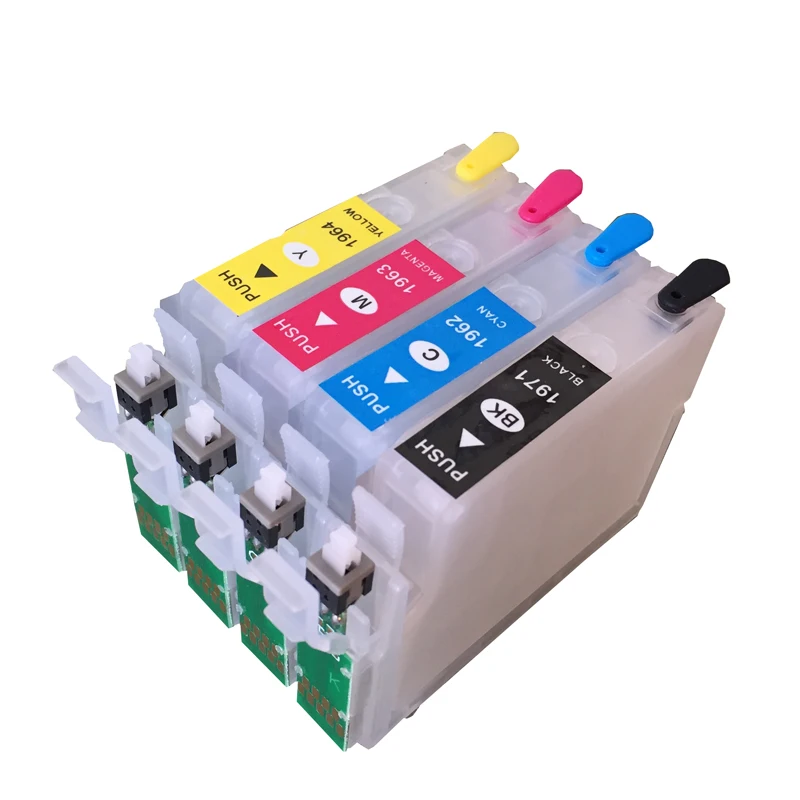 

Refillable ink cartridges T1971 T1962 T1963 T1964 empty for epson xp401 xp201 xp204 printer with ARC chips on high quality